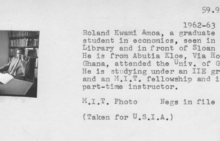 Catalog card: Roland Amoa, 1962-63