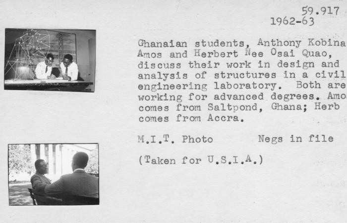 Anthony Kobina Amos and Herbert Nee Osai Quao, 1962-63