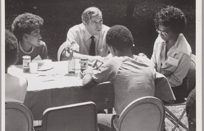 Jerome Bert Wiesner and others at Project Interphase luncheon, 1974