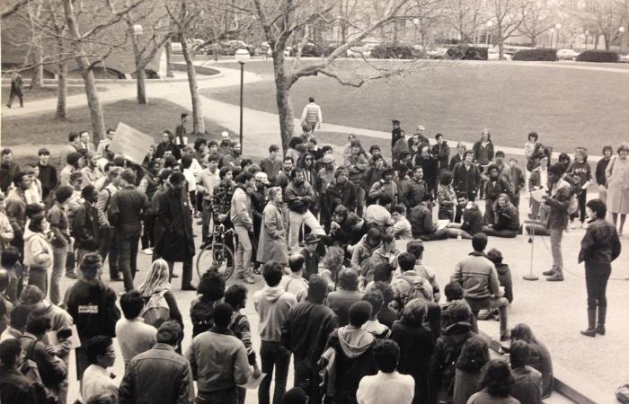 Anti-Apartheid student rally, 1986