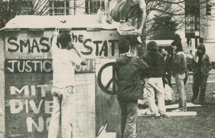 Anti-Apartheid 'shanty' demonstration, 1990