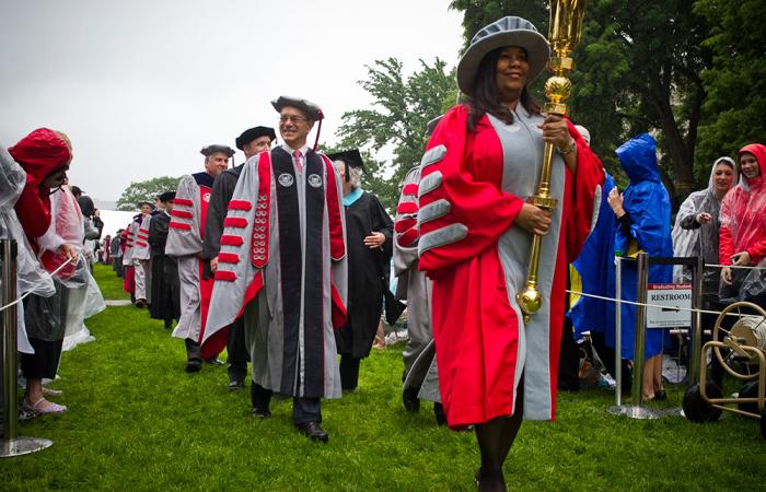 Chiquita White leads commencement procession, 2013