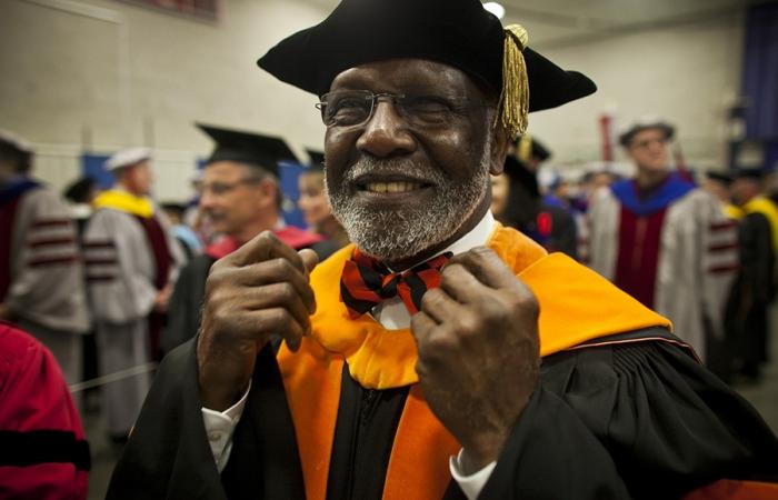 Wesley Harris at commencement, 2013