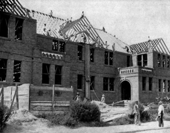 Tuskegee Institute Administration Building under construction, ca. 1901