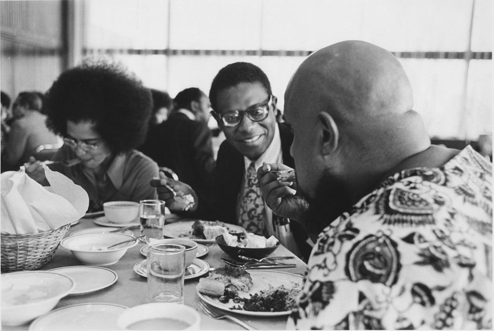 Ernest Cohen at a reunion of early Black alums, 1973