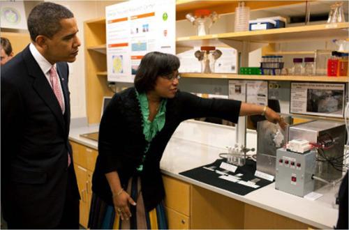 President Obama at the Hammond Lab